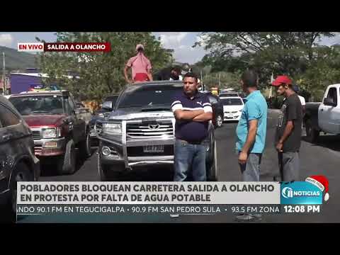 Pobladores bloquean carretera salida a Olancho en protesta por falta de agua potable