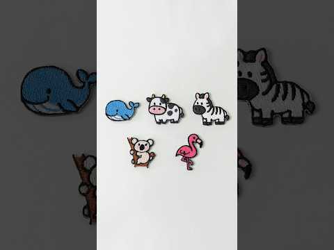 간편하게 작업하기 좋은 큐티 바다 육지 #동물 친구들 열접착 #와펜 5종