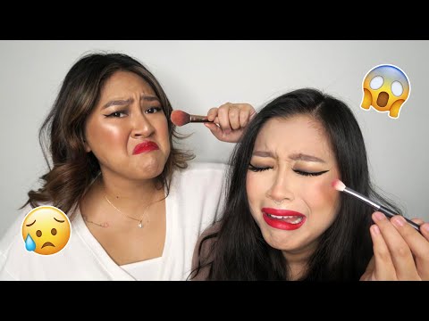 MAKEUP DUO: OPPOSITE HAND MAKEUP CHALLENGE !!
