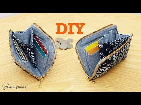 DIY Small Zipper Wallet from Denim Scraps | Card Holder & Coin Pocket