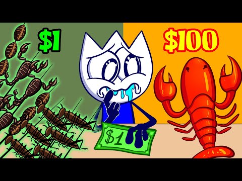 $1 vs $500,000 Lobster! | Funny Cartoon