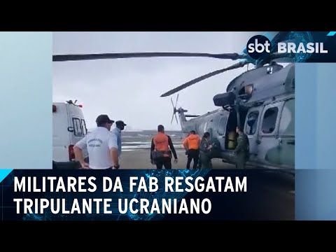 Tripulante ucraniano é salvo pela FAB a 185 km da costa de Pernambuco | SBT Brasil (16/04/24)