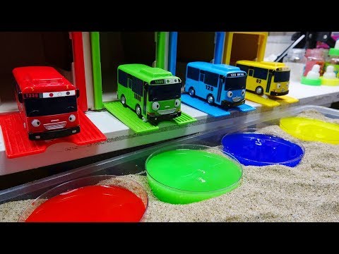 Learn Colors with Tayo Bus Funny Slime Colours for Kids