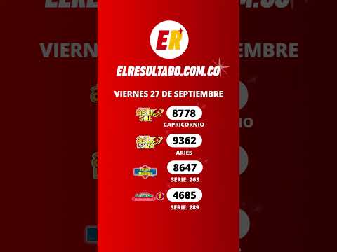 RESULTADO LOTERIA MEDELLIN - LOTERIA SANTANDER Y CHANCE VIERNES 27 de septiembre  #Shorts