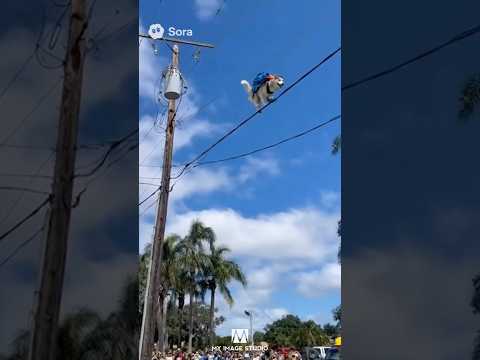 ไซจะรอดมั้ย แกไปทำอะไรตรงนั้น…😱⚡️⚡️#dog #siberianhusky #funny #funnyvideos  #AI