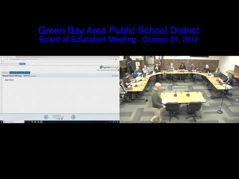 GBAPSD Board of Education Meeting: October 21, 2019