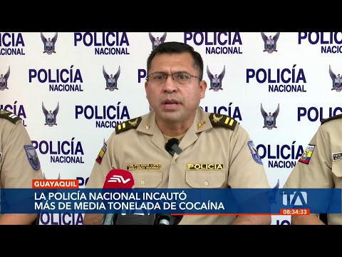 Media tonelada de cocaína fue incautada por la Policía en un puerto de Guayaquil