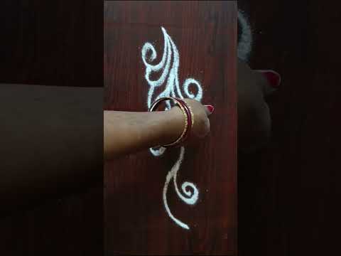 Simple Side Border Muggu | Daily Rangoli Ideas #shorts 30 October 2025