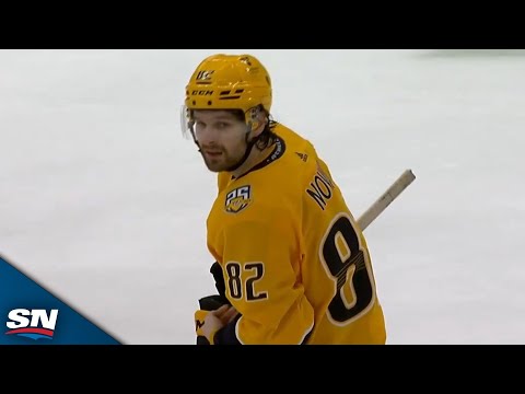 Predators Thomas Novak Scores On A Nifty Backhand Shot Through The Legs