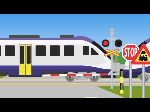 Railroad crossings of Greek 4K 【踏切アニメ】ギリシャの電車とふみきりカンカン