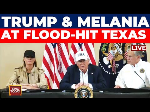 Trump and Melania at Texas LIVE | Texas Floods LIVE News | Trump Holds Roundtable At Texas LIVE