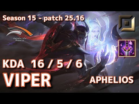 【KRサーバー/C1】HLE Viper アフェリオス(Aphelios) VS カイサ(Kai’sa) BOT - Patch25.16 KR Ranked【LoL】