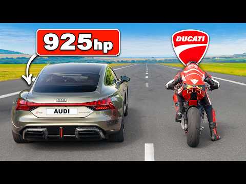 Ducati Panigale V4S vs. Audi RS e-tron GT: Epic Quarter-Mile Showdown