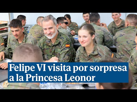 Felipe VI visita por sorpresa a la Princesa Leonor durante sus maniobras en San Gregorio