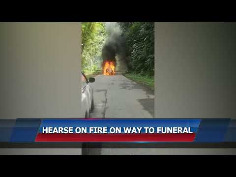 Hearse On Fire On Way To Funeral