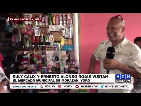 Neto Rojas y Suly Cálix visitan el mercado Municipal de Morazán, Yoro