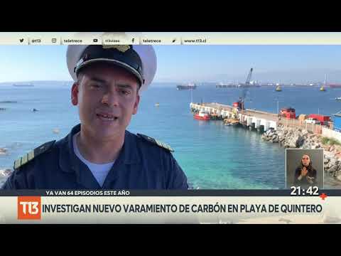 Quintero: investigan nuevo varamiento de carbón en la playa