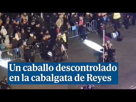 Un caballo descontrolado rompe la cadera a una operaria en la cabalgata de Reyes en Madrid