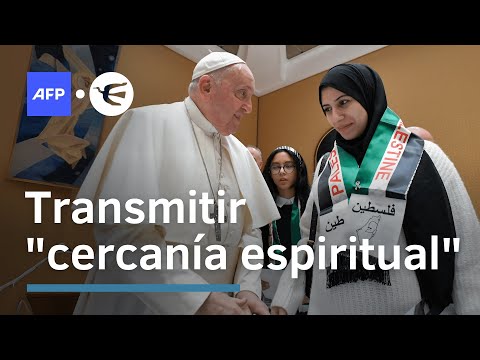 El papa se reunió con familiares de gazatíes y de rehenes israelíes • Vía AFP Español