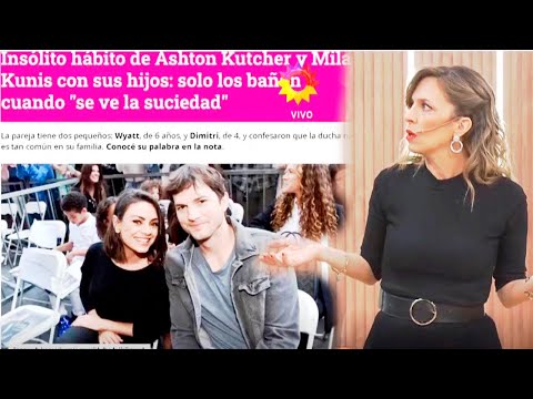 Indignacion en NAM porque Mila Kunis y Ashton Kutcher sólo bañan a sus hijos cuando los ven sucios