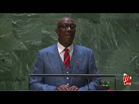 Dr Rowley spoke about killings in Trinidad at the 78th Session of the U.N General Assembly in N.Y