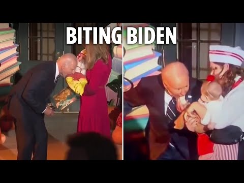 Joe Biden bites 3 babies in bizarre footage at White House Halloween party as wife dons panda suit