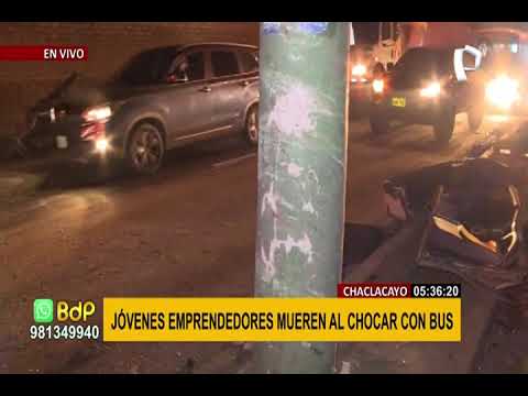 Chaclacayo: dos muertos y 2 heridos deja choque de auto contra bus