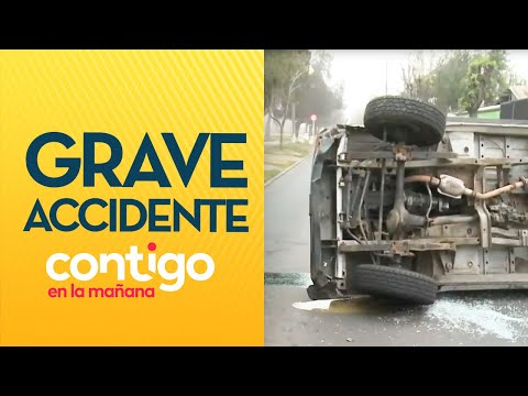AUTO SE VOLCÓ: El grave accidente entre vehículos en Lo Espejo - Contigo en La Mañana