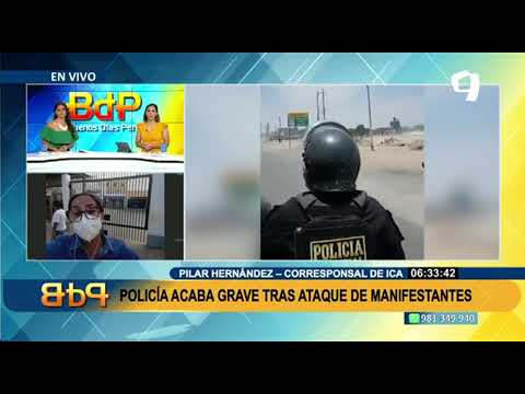 Policía atacado en Ica: manifestantes lo retuvieron y después de siete horas lo liberaron
