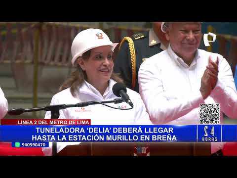 Dina Boluarte supervisó llegada de la tuneladora “Delia” a la estación Plaza Bolognesi de la Línea 2