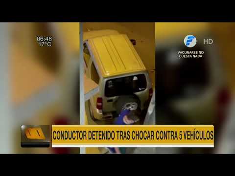 Detienen a conductor tras chocar contra 5 vehículos en Asunción
