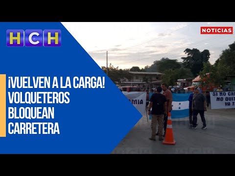 ¡Vuelven a la carga! Volqueteros bloquean carretera exigiendo reapertura de minería en Puerto Cortés