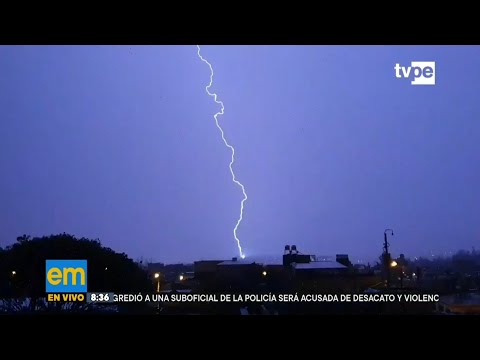 Arequipa volvió a sufrir una noche de tormentas eléctricas y lluvia