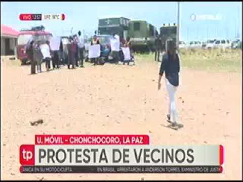 14012023   VECINOS PROTESTAN EN CHONCHOCORO CONTRA LUIS FERNANDO CAMACHO   UNITEL