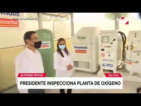 Presidente Martín Vizcarra inspecciona planta de oxígeno en Cajamarca