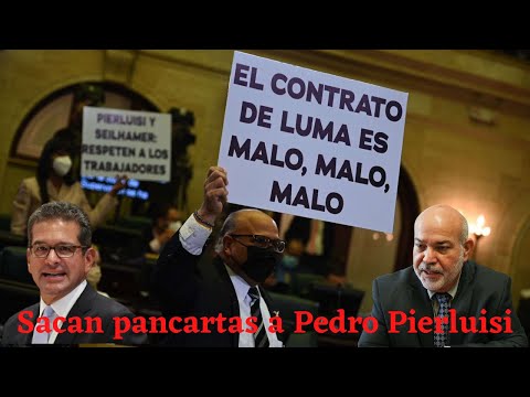Sacan pancartas a Pedro Pierluisi durante mensaje de presupuesto