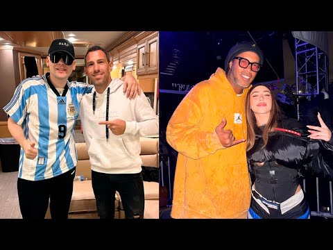 ENCUENTRO DE CRACKS EN MIAMI: Nicki Nicole y Bizarrap con Ronaldinho y Maxi Rodríguez