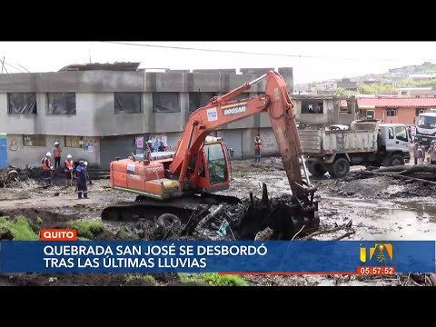 La quebrada San José, sur de Quito, se desbordó y deja 3 viviendas afectadas