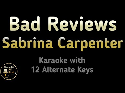 Sabrina Carpenter - Bad Reviews Karaoke Instrumental Lower Higher Male & Orginal Key