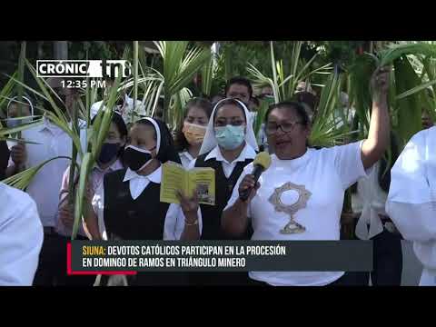 Católicos realizan procesión en domingo de ramos en Triángulo Minero - Nicaragua