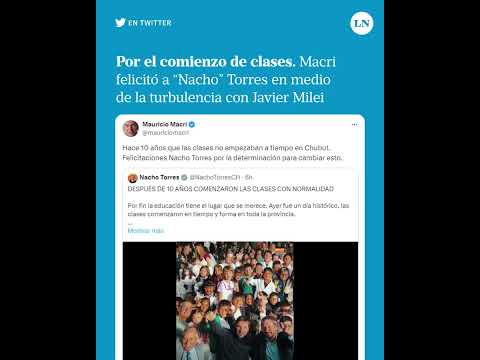 Mauricio Macri felicitó a Nacho Torres en medio de las discusiones con Javier Milei
