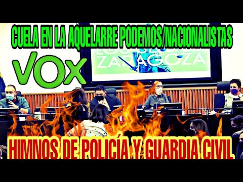 VOX CUELA LOS HIMNOS DE LA POLICÍA Y LA GUARDIA CIVIL EN EL ACTO DE PODEMOS