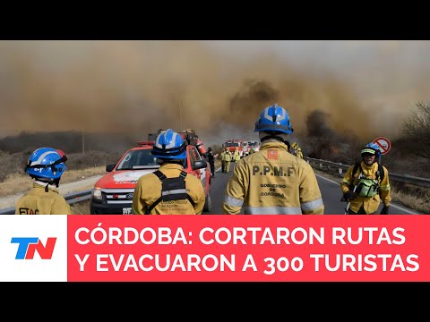 INCENDIOS EN CÓRDOBA I Evacuaron a familias y a 300 turistas en la zona de Villa Berna y Salsacate