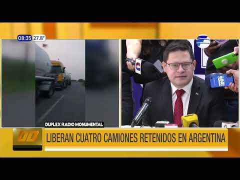 Liberan cuatro camiones retenidos en Argentina