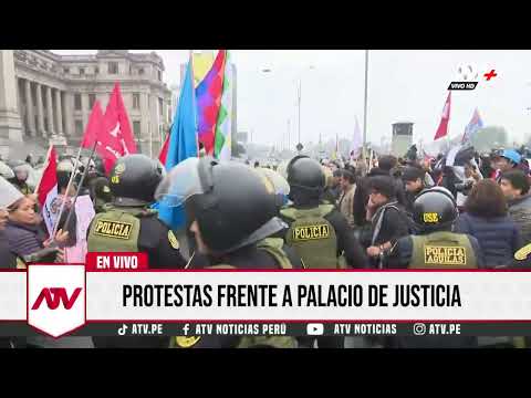 Protestas frente a Palacio de Justicia previo al mensaje presidencial