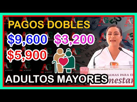 ADULTOS MAYORES 3 PAGOS DOBLES $9,600, $5,900 $3,200 MEDIANTE ÓRDENES DE PAGO Ariadna Montiel