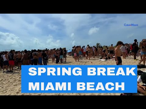Multitudes llegan a Miami Beach durante el comienzo del Spring Break