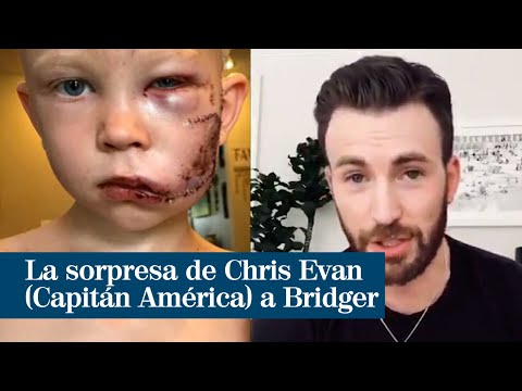 Chris Evans da un escudo de Capitán América a Bridger, el niño que salvo a su hermana de unos perros