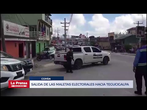 Salida de las maletas electorales de Copán hacia Tegucigalpa
