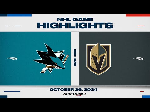 NHL Highlights | Sharks vs. Golden Knights - October 26, 2024